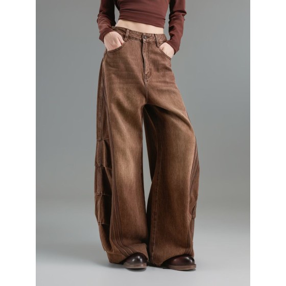 Vintage Baggy Cargo Wide-Leg Jeans