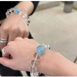 Clear Quartz & Aquamarine Bracelet